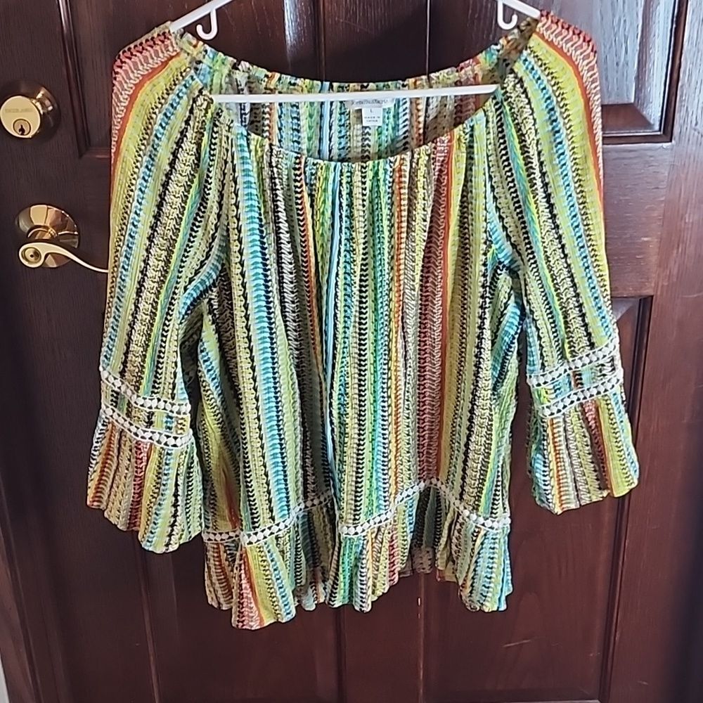 New Vintage JohnPaulRichard 70s Bell Sleeve Blouse Large